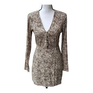 Zara Women Print Long Sleeves Button Lined Mini‎ Dress Size Small